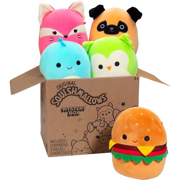 Squishmallows Mystery Box 5 Pack 5 Inch Plush Official Jazwares Soft Toy Gift - Picture 1 of 7